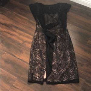 Adrianna P Cascading Ruffle Sheath Dress